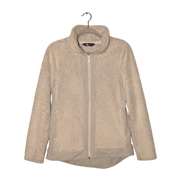 THE NORTH FACE $125 Light Gray Fleece‎ Zip Jacket Zipper Pockets Medium - Picture 1 of 4